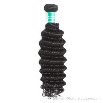 Wholesale Price 8A Deep Wave Bundles With Closure Brazilian Hair Weave Bundles With Closure Human Hair Bundles With Closure